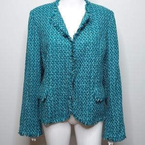J.Marco Teal Blue Tweed Blazer